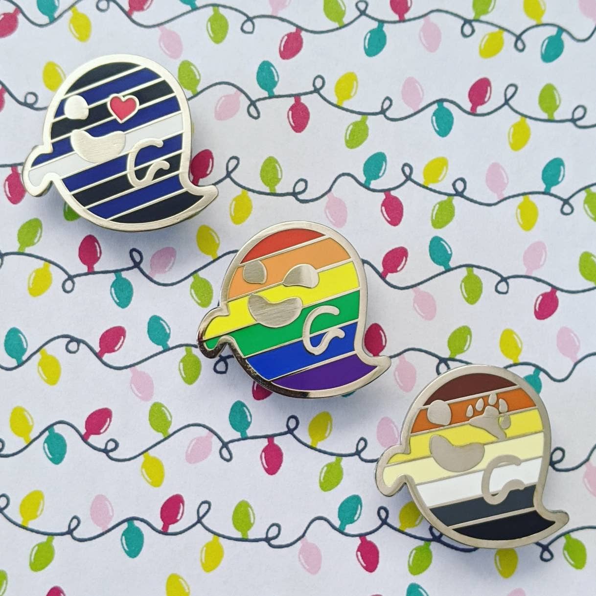 Gaysper - queer pride, LGBTQIA+ ghost hard enamel pin