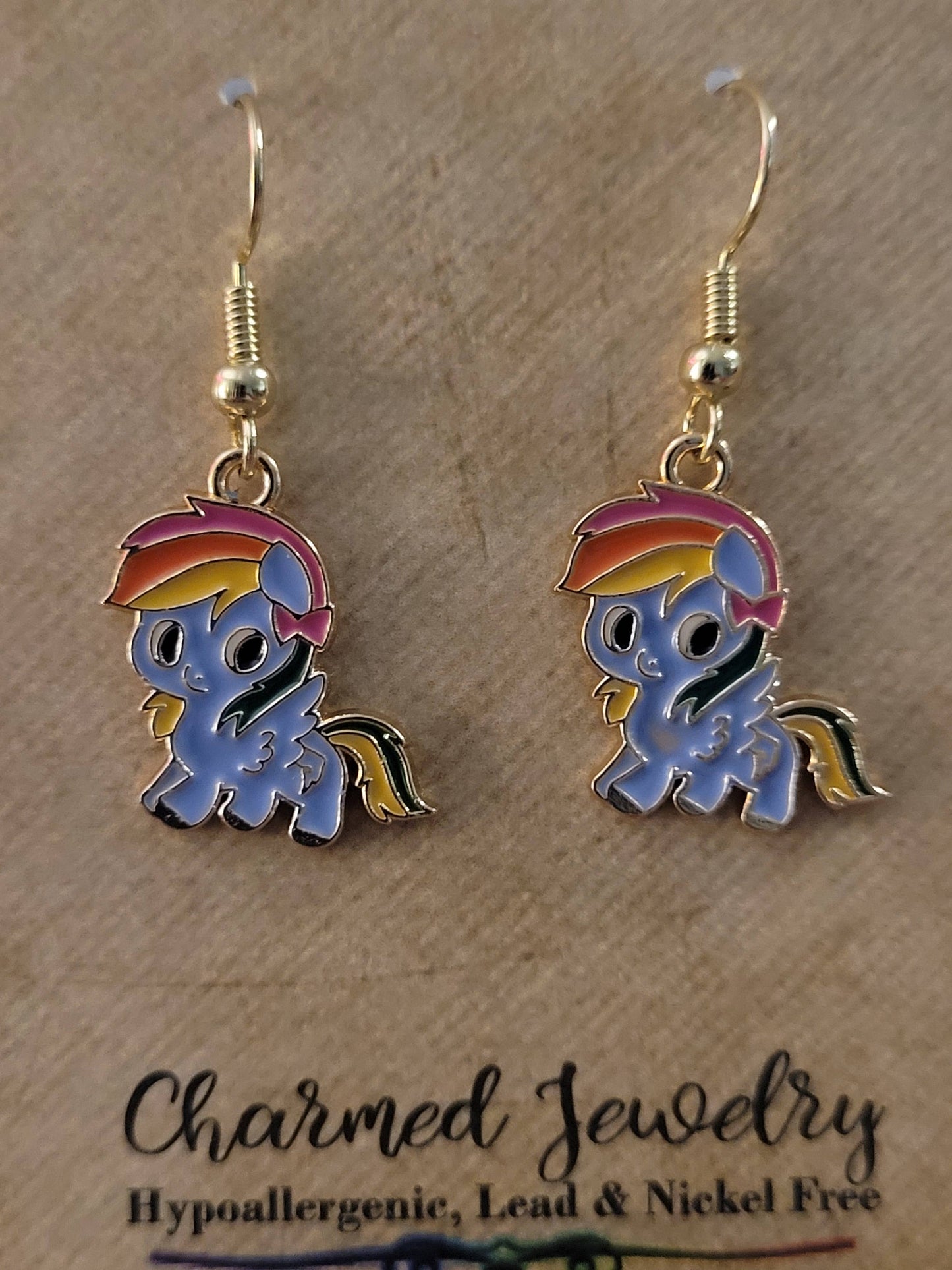 My little pony inspired Earrings, Necklaces, & Zipper Pulls