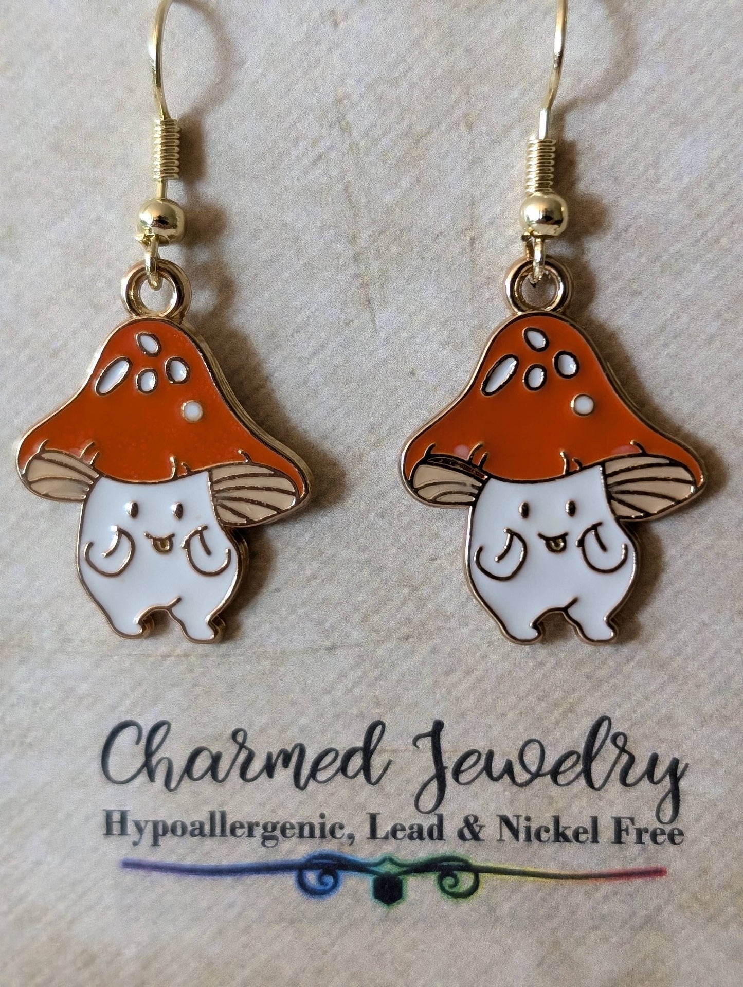 Mushroom & Toadstool Earrings, Necklaces & Zipper Pulls