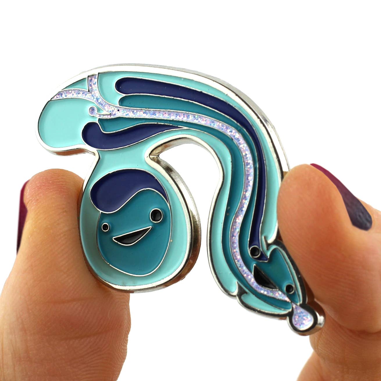 Penis Sparkly Enamel Lapel Pin - Stand and Deliver