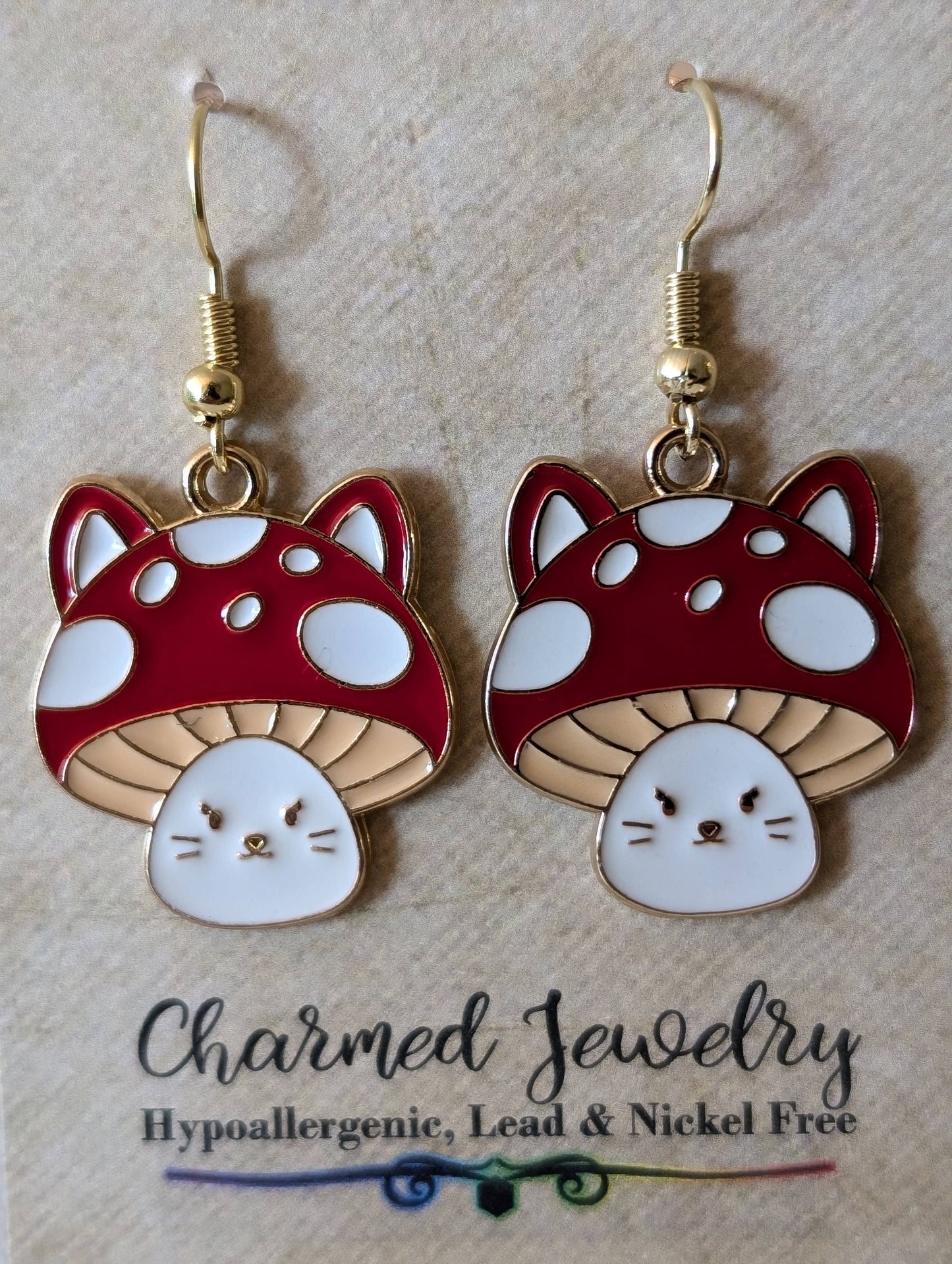 Mushroom & Toadstool Earrings, Necklaces & Zipper Pulls