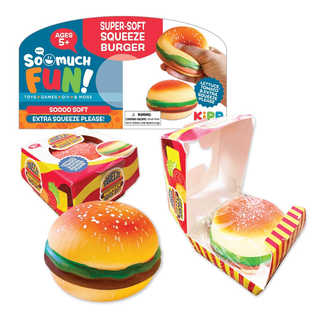 So Much Fun! Soft Squeeze Burger with Box