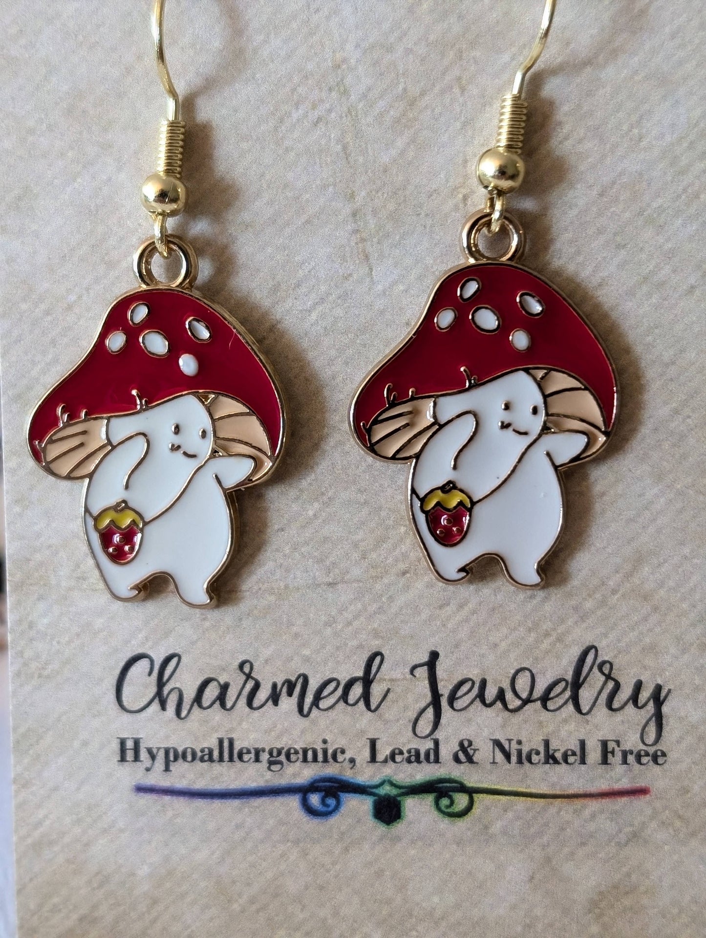 Mushroom & Toadstool Earrings, Necklaces & Zipper Pulls