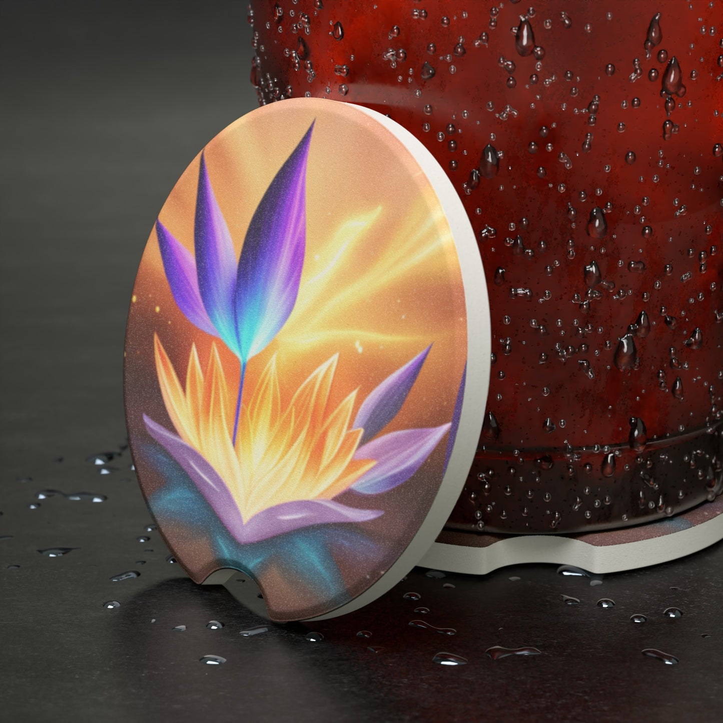 Lotus Soapstone Car Coaster