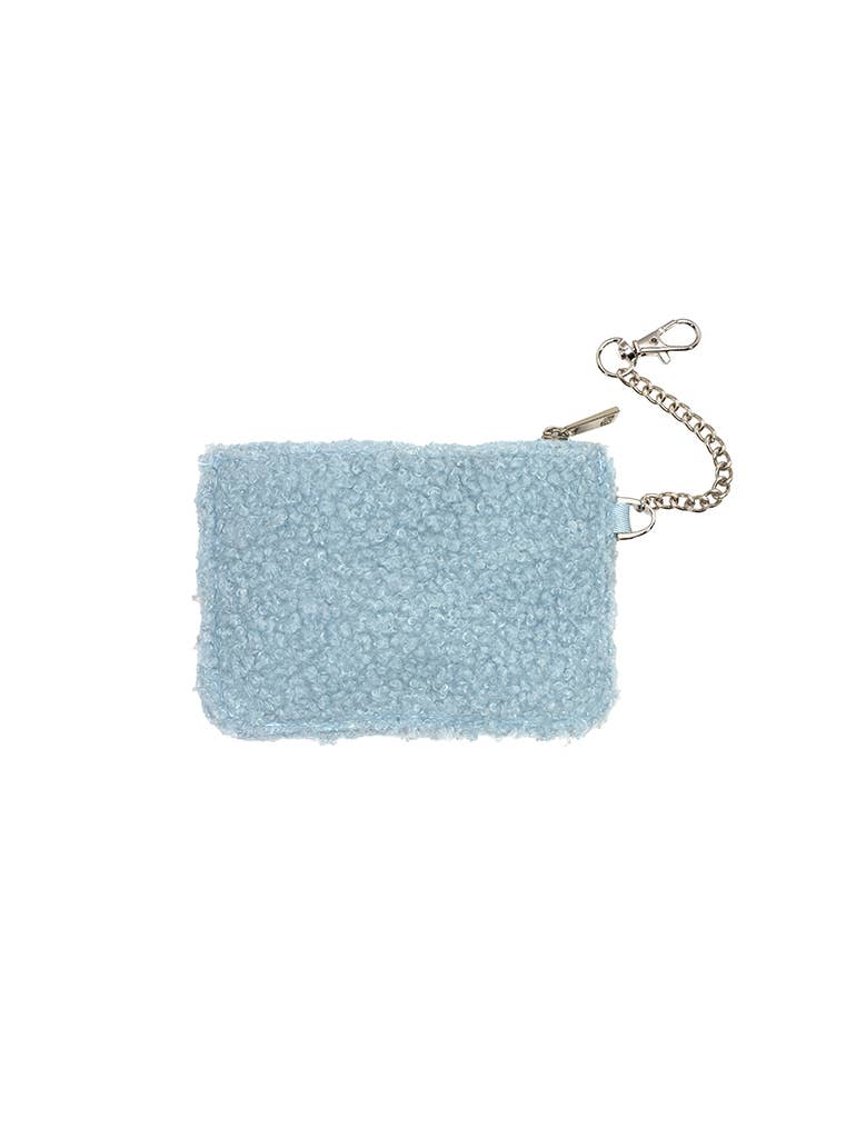 Keychain Pouch - Pink Star - Light Blue