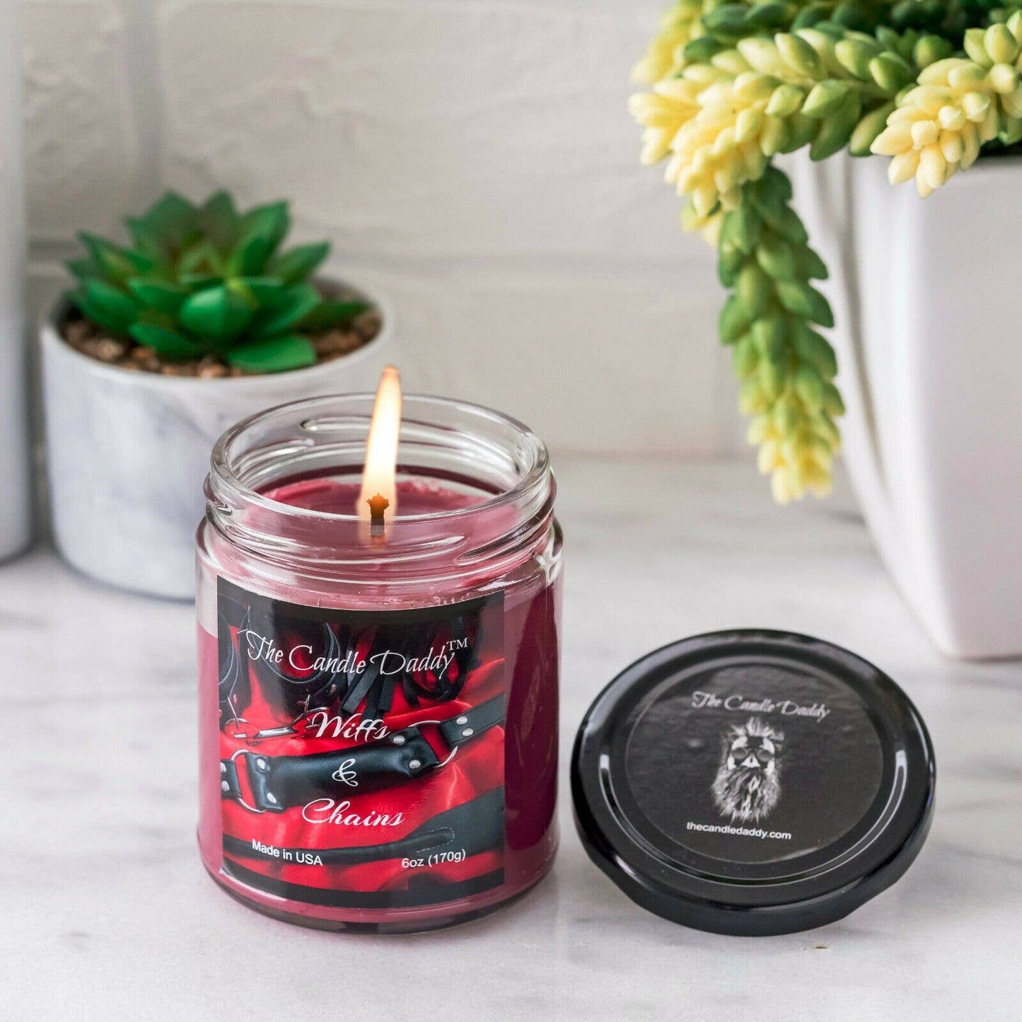 Wiffs & Chains Leather Candle BDSM Sexy Hot