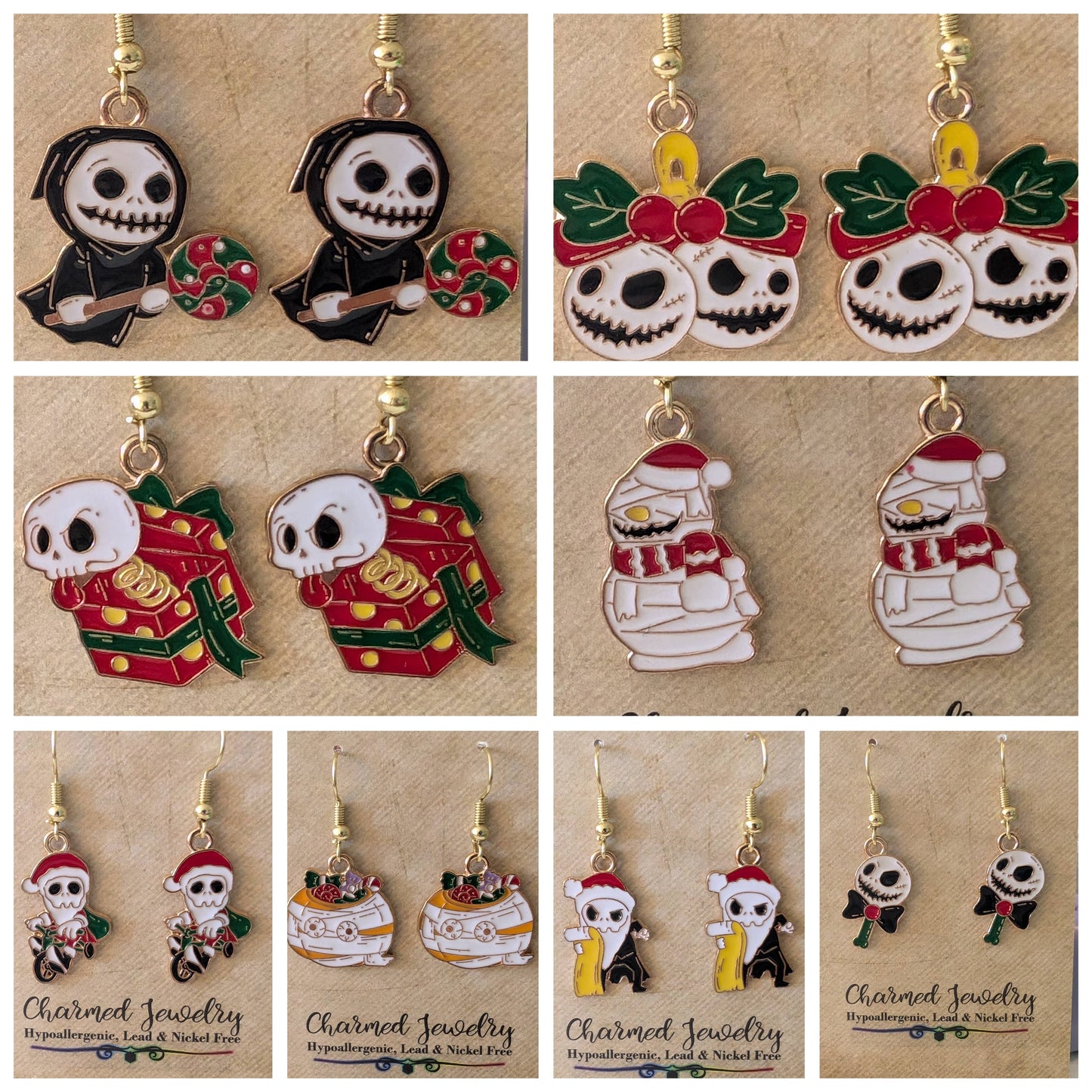 Nightmare Christmas Earrings, Necklaces & Zipper Pulls
