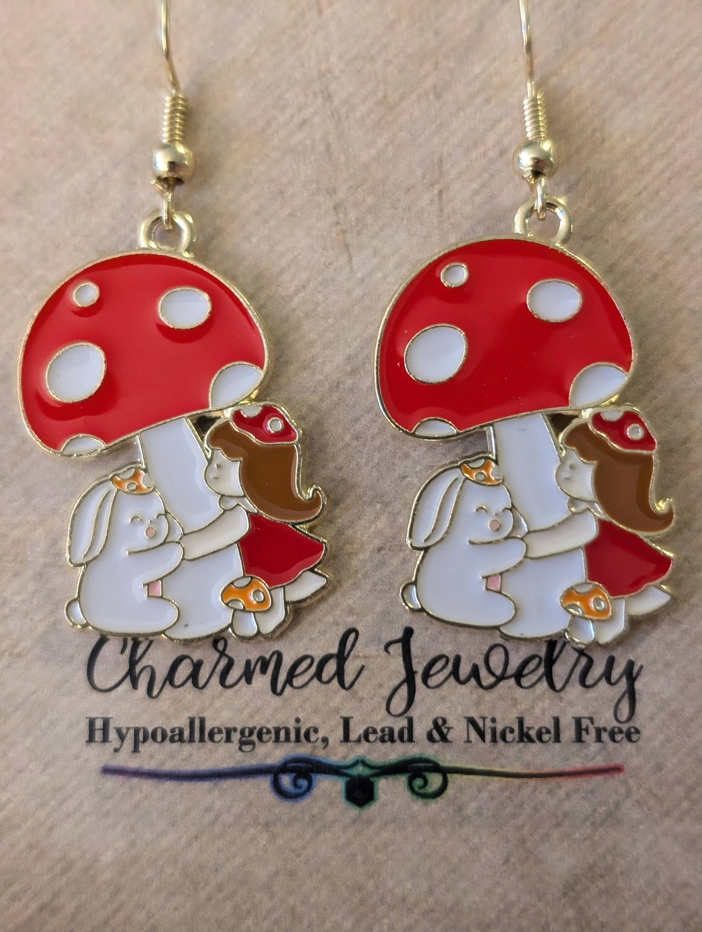Mushroom & Toadstool Earrings, Necklaces & Zipper Pulls
