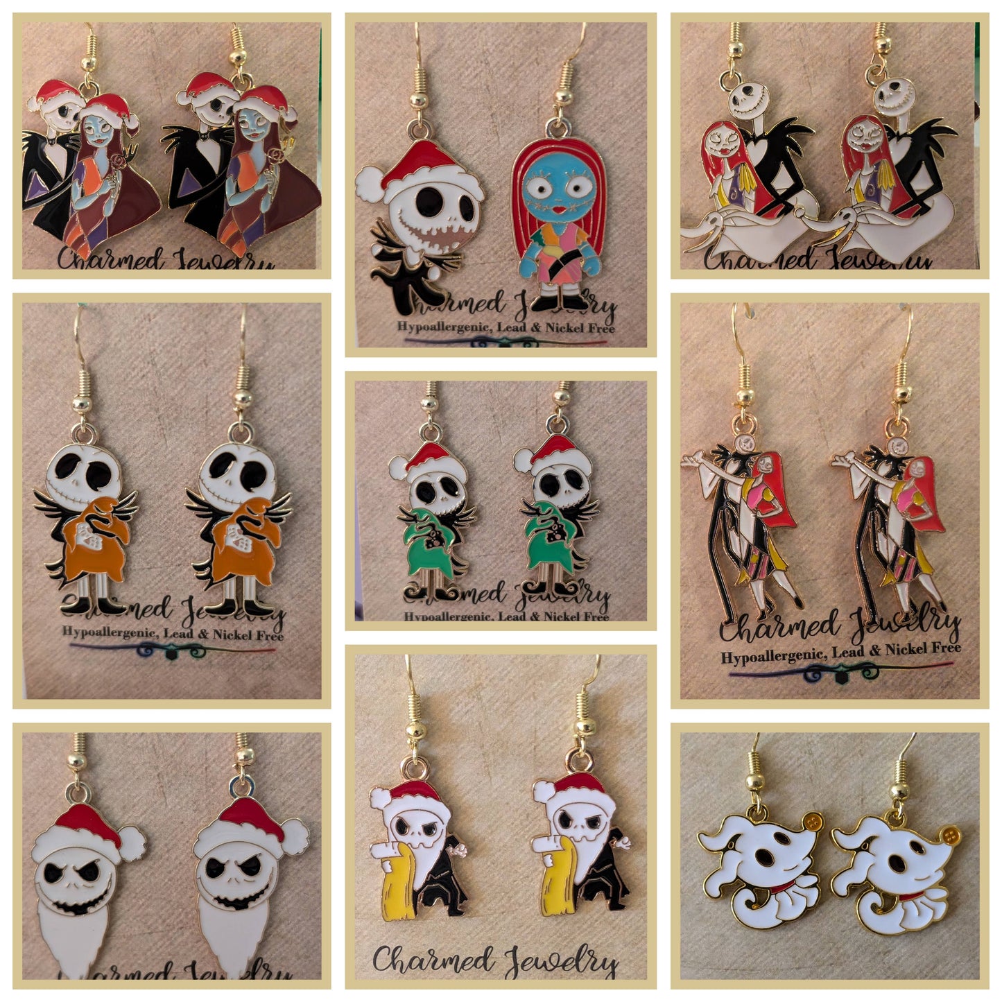Nightmare Christmas Earrings, Necklaces & Zipper Pulls