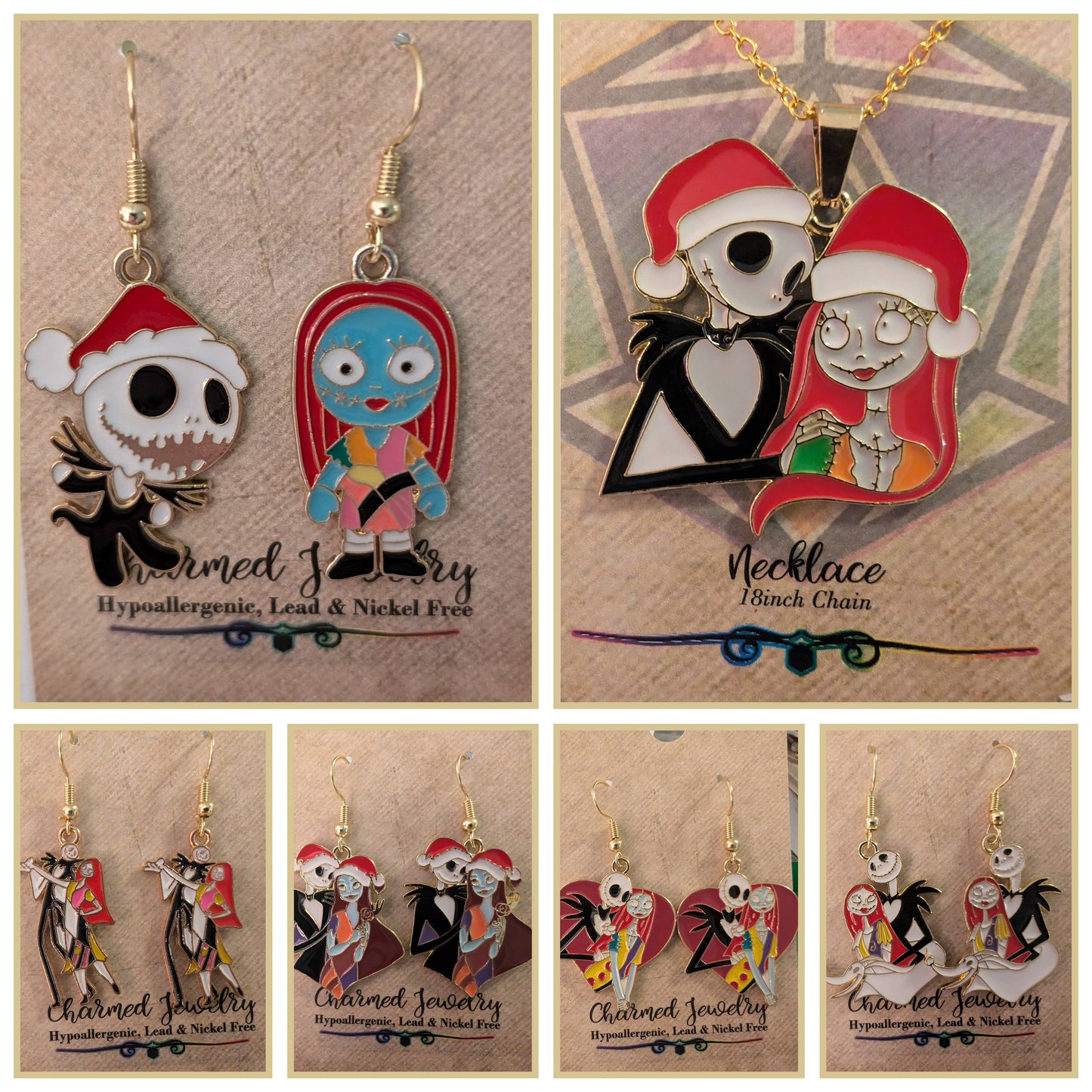 Nightmare Christmas Earrings, Necklaces & Zipper Pulls