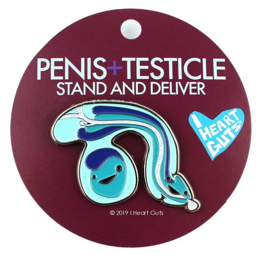 Penis Sparkly Enamel Lapel Pin - Stand and Deliver