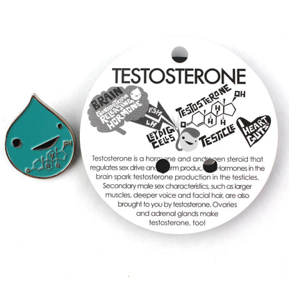 Testosterone Art Enamel Lapel Pin - Game of Hormones