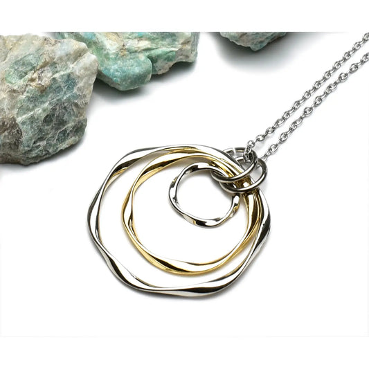 Twisted Silver Circle Necklace
