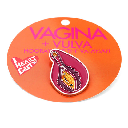 Sparkly Vagina + Vulva Enamel Pin - Hooray for VaJayJay!