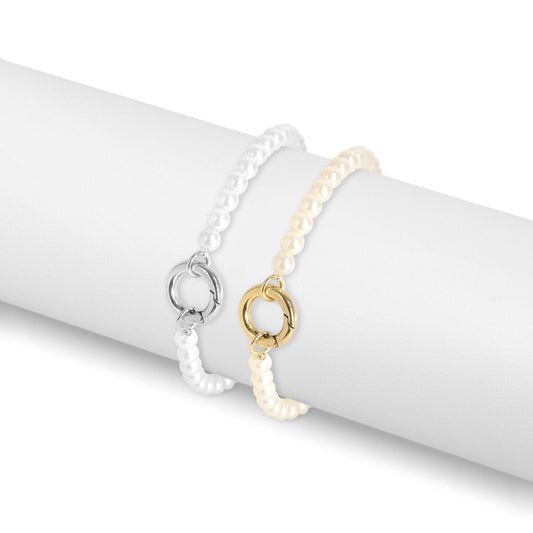 Beaded Pearl Bracelet & Charm Keeper